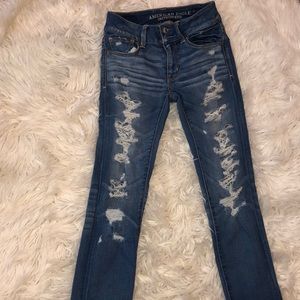 American Eagle ripped skinny jeans